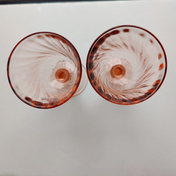 2 vintage wine 🍷 glasses | Rosaline Pink Swirl 🍥🩷 | Cristal D'arques - Durand - Picture 8 of 10